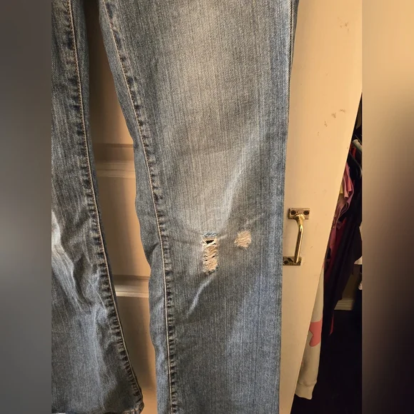 Y2k Hippie straight leg jeans low rise mid wash sz 25 - Picture 4 of 9